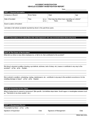 Vehicle Accident Investigation Report