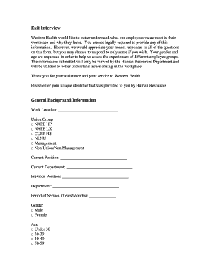 Exit Interview Form
