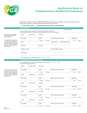 Healthcare Insurance Application Form