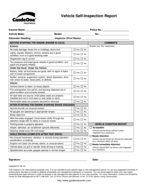 Vehicle Self-Inspection Report