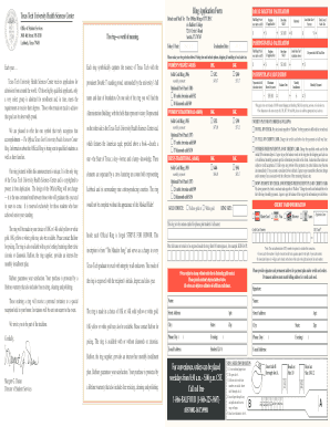 Texas Tech University Health Sciences Center Ring Application Form
