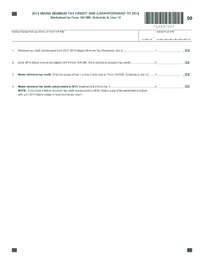 Maine Minimum Tax Credit Worksheet