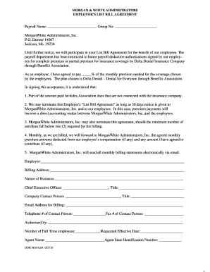 Employer's List Bill Agreement