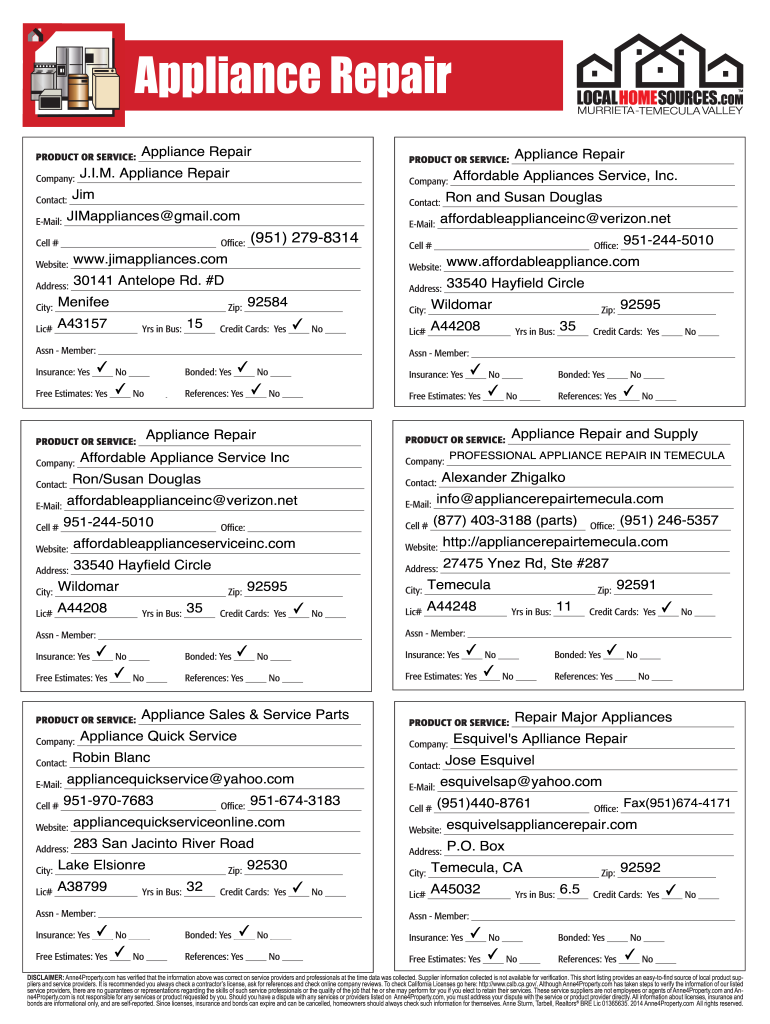 pdf appliance repair Preview on Page 1