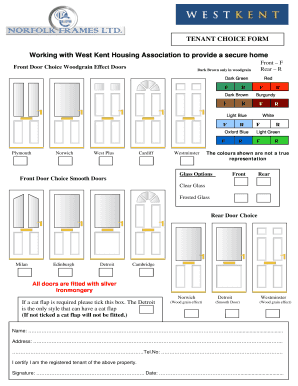 Tenant Door Choice Form