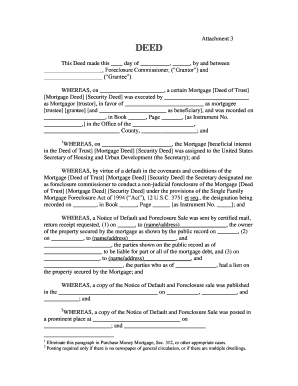 Foreclosure Commissioner Deed