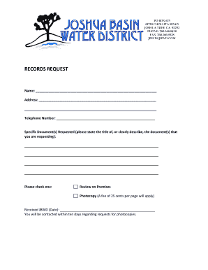 California Records Request Form