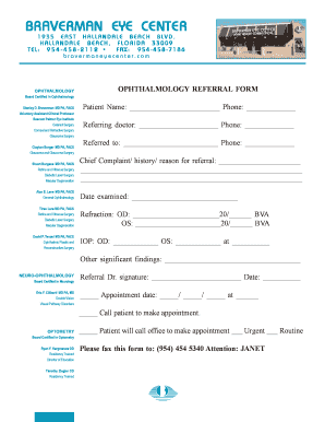 Ophthalmology Referral Form