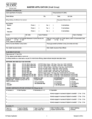 California Small Group Health Insurance Application