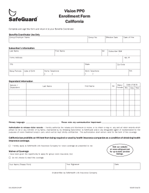 Vision PPO Enrollment Form