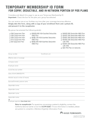 Temporary Membership ID Form