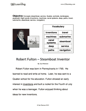 Robert Fulton Steamboat Inventor Worksheet