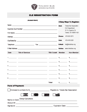 CLE Registration Form