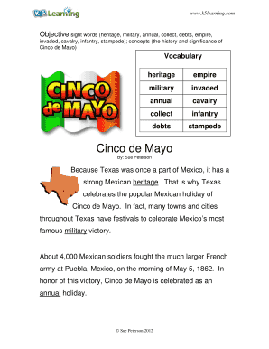 Cinco de Mayo Educational Worksheet