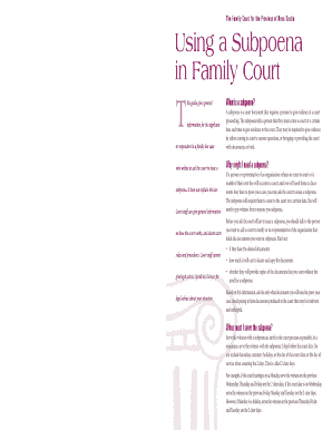 Nova Scotia Family Court Subpoena Form
