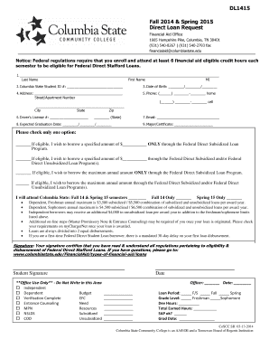 Direct Loan Request Form