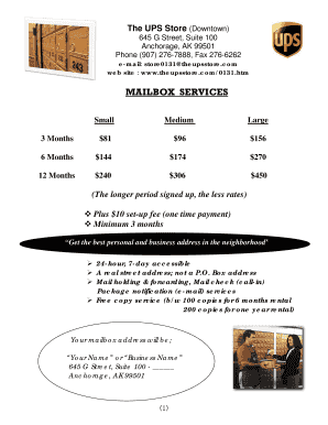 The UPS Store Mailbox Service Agreement