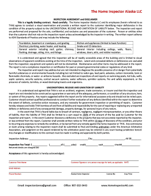 Alaska Home Inspection Agreement