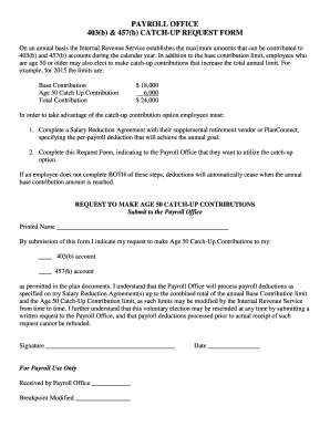 403(b) & 457(b) Catch-Up Request Form