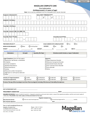 Magellan Antidepressant Prior Authorization Form