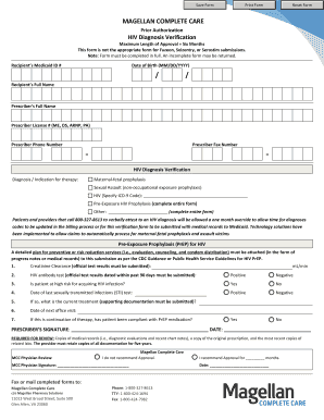 HIV Diagnosis Verification Form