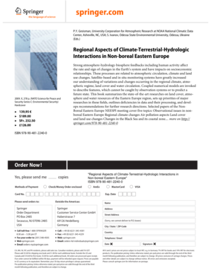Regional Climate-Terrestrial-Hydrologic Interactions Book Order Form