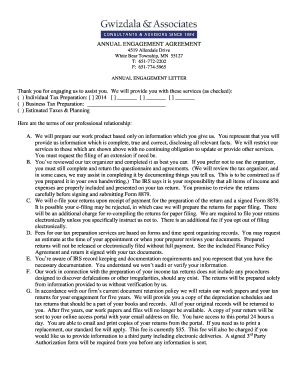 Annual Engagement Agreement for Tax Preparation