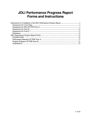 JOLI Performance Progress Report