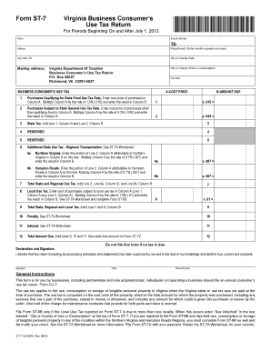 Virginia Business Consumer's Use Tax Return