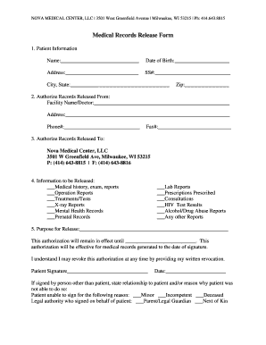 Medical Records Release Form