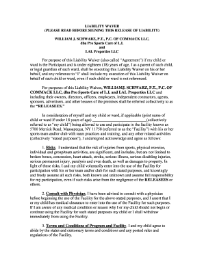 Liability Waiver for Sports Facility Participation