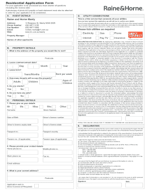 Residential Rental Application Form