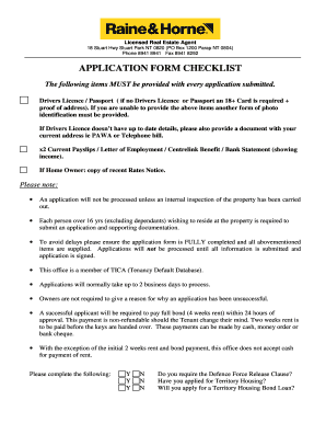 Residential Lease Application Form