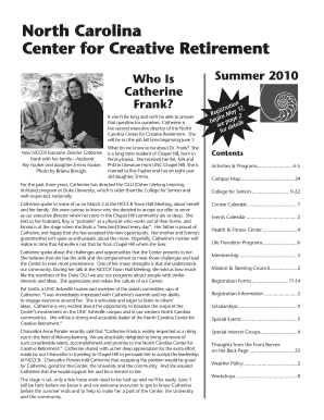 North Carolina Center for Creative Retirement Membership Form