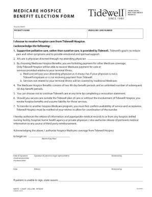 Medicare Hospice Benefit Election Form