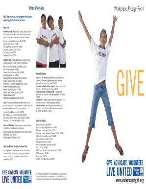 United Way Workplace Pledge Form