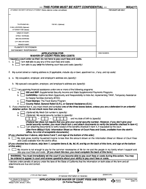 California Waiver of Court Fees and Costs