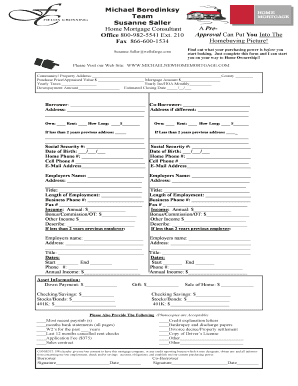 Wells Fargo Home Mortgage Application Form