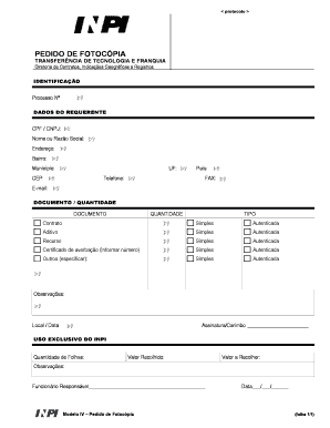 Formulário de Pedido de Fotocópia