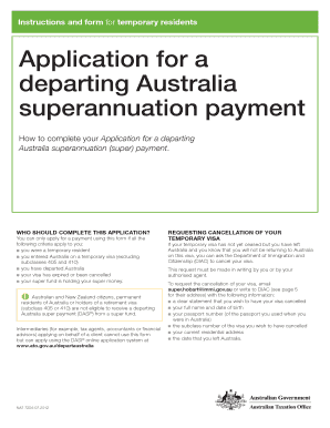 Application for Departing Australia Superannuation Payment