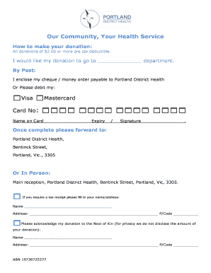 Portland District Health Donation Form