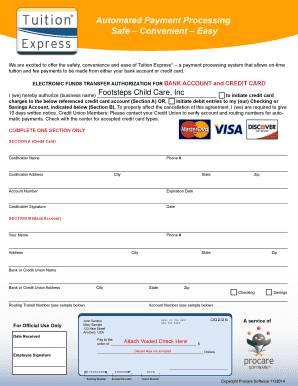 Tuition Express Payment Authorization Form