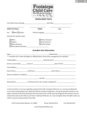 Child Care Enrollment Form