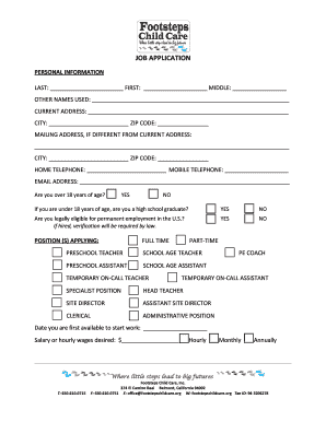 Job Application Form