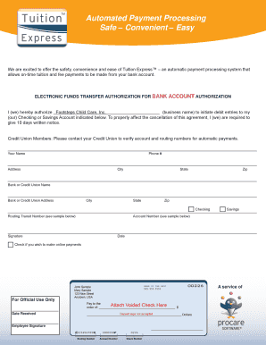 Tuition Express Payment Authorization Form