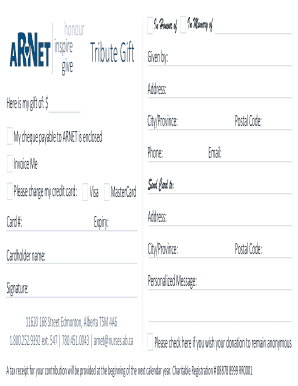 Tribute Gift Form