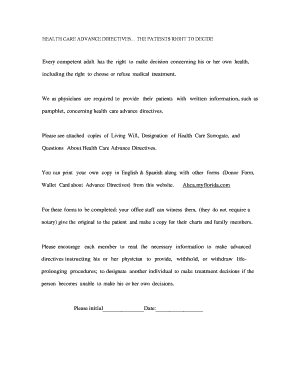Florida Living Will and Health Care Surrogate Form