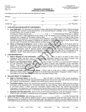 Financing Addendum to Purchase and Sale Agreement