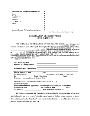 Cancellation of Security Deed