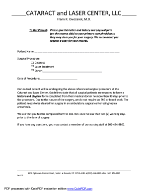 Academic cv latex - CATARACT and LASER CENTER LLC Frank R Owczarek MD